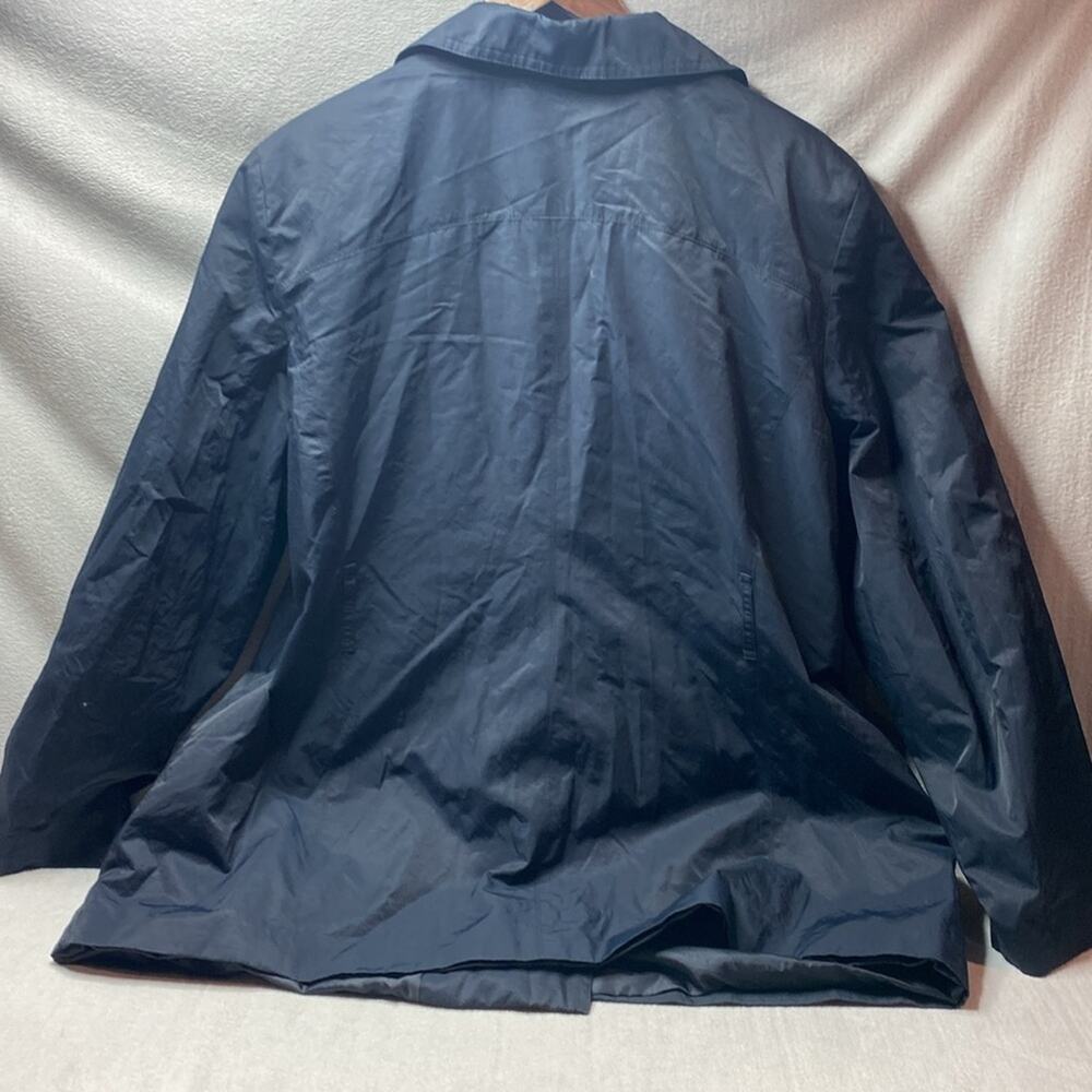 London Fog blue belted double button trench coat size extra extra large - Picture 2 of 4
